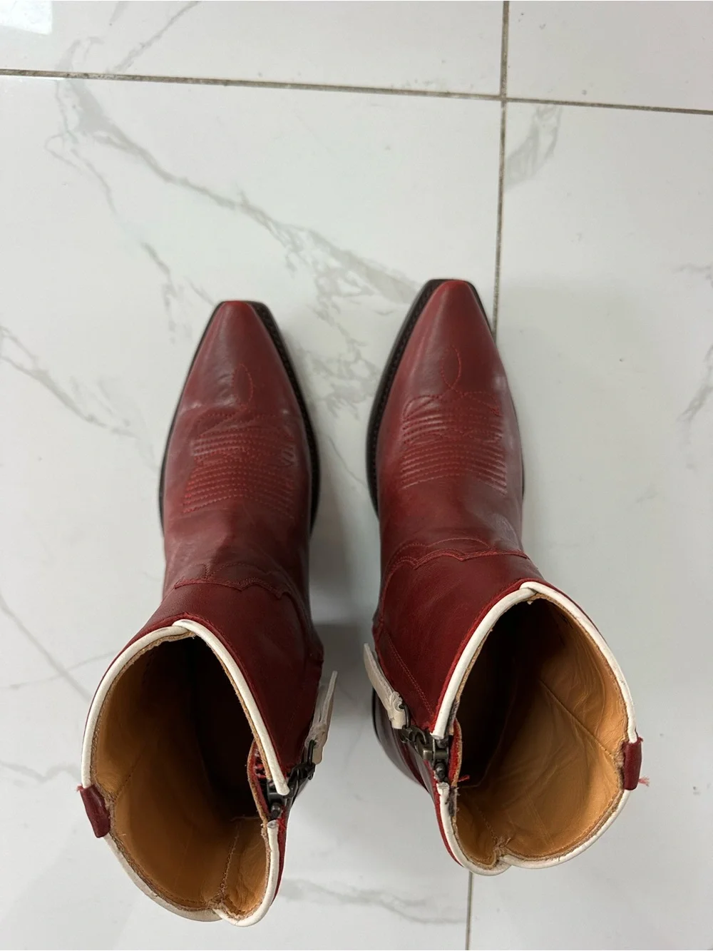 Tecovas The Daisy Scarlet (Red) Ankle Boots - Picture 9 of 10